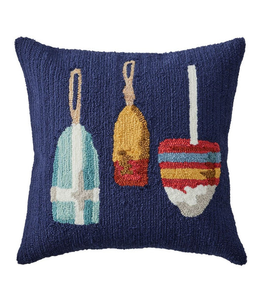 L.L.Bean | Indoor/Outdoor Hooked Pillow, Buoys