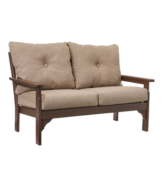 L.L.Bean | All-Weather Patio Loveseat with Textured Cushion, Mahogany