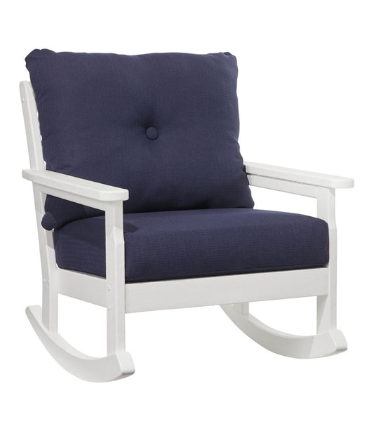 L.L.Bean | All-Weather Patio Rocker with Textured Cushion, White