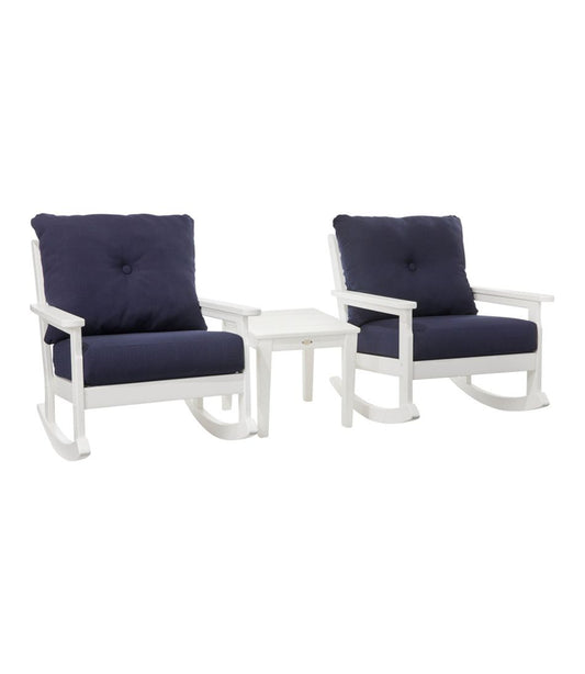 L.L.Bean | All-Weather Patio Rocker Set with Side Table, White