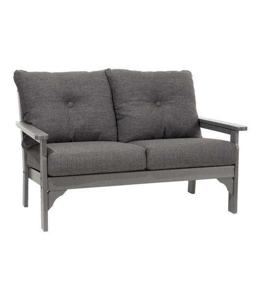 L.L.Bean | All-Weather Patio Loveseat with Textured Cushion, Slate Gray