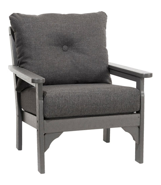 L.L.Bean | All-Weather Patio Chair with Textured Cushion, Slate Gray