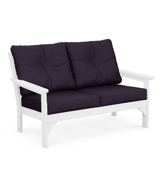 L.L.Bean | All-Weather Patio Loveseat with Textured Cushion, White