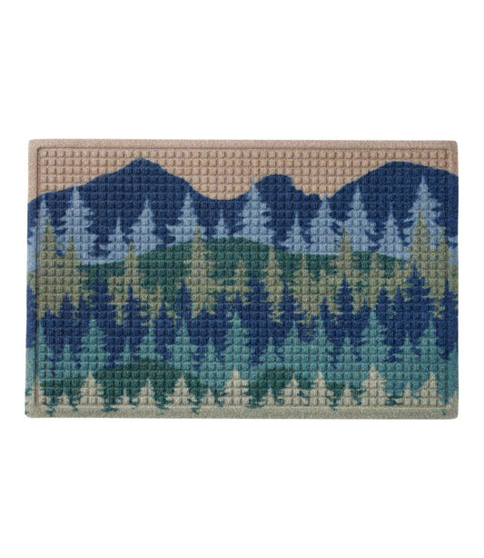 L.L.Bean | Printed Recycled Waterhog Doormat, Pine Trees