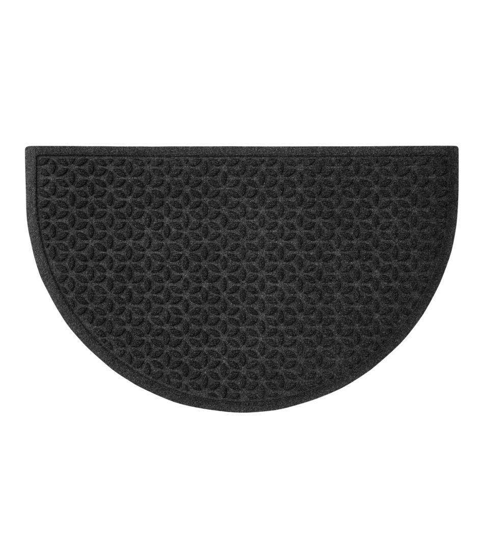 L.L.Bean | Heavyweight Recycled Waterhog Doormat, Half Round, Blooming Circles