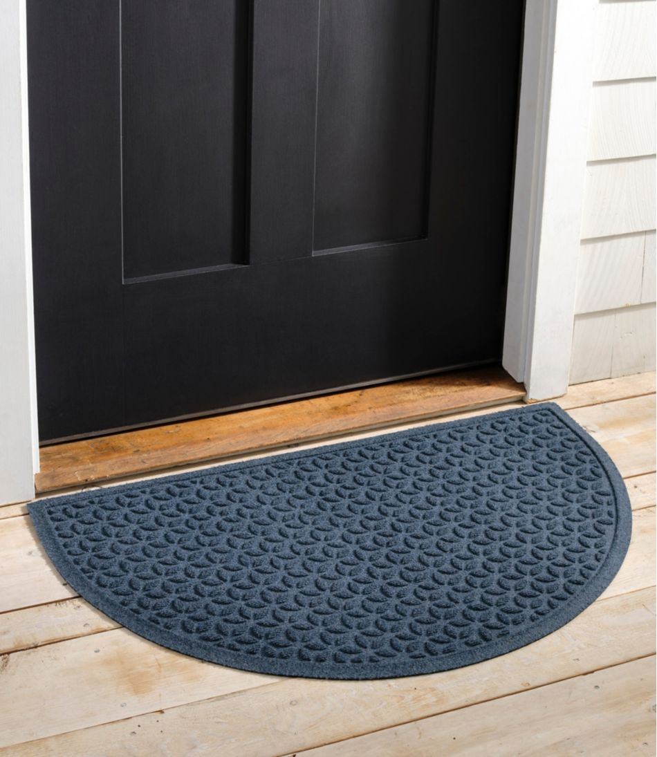L.L.Bean | Heavyweight Recycled Waterhog Doormat, Half Round, Blooming Circles
