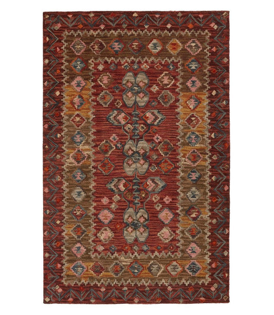 L.L.Bean | Double Border Wool Hooked Rug, Sienna Multi