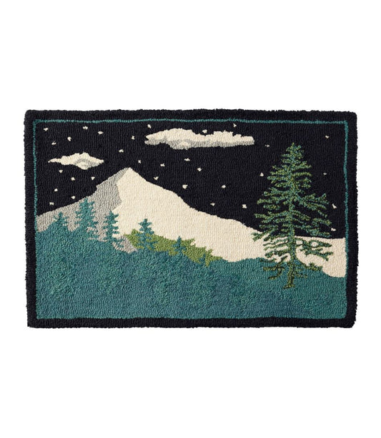 L.L.Bean | Wool Hooked Novelty Rug, Winter Woods