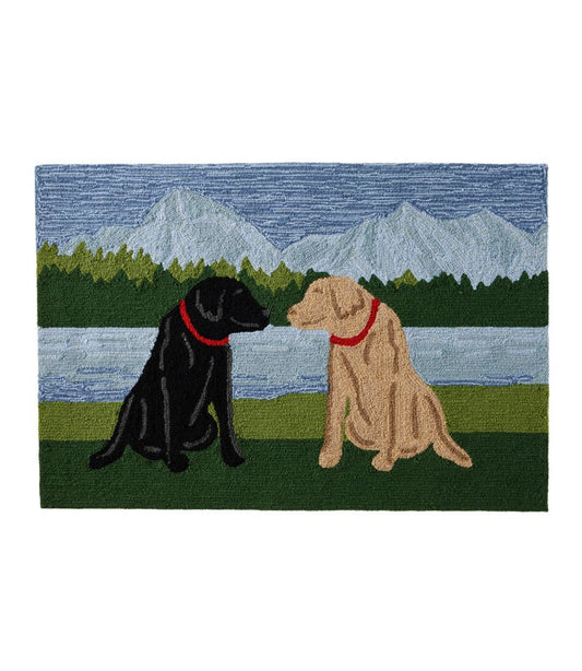 L.L.Bean | Indoor/Outdoor Vacationland Rug, Mountain Dogs