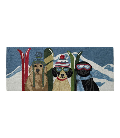 L.L.Bean | Indoor/Outdoor Vacationland Runner, Dogs Skiing