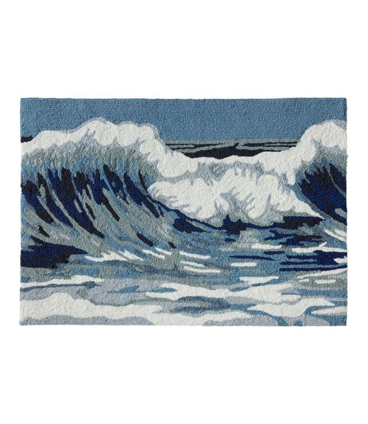 L.L.Bean | Indoor/Outdoor Vacationland Rug, Ocean Waves