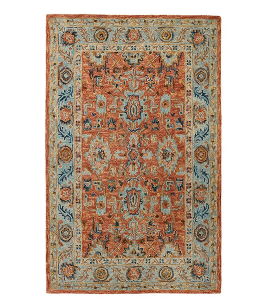 L.L.Bean | Single Border Terracotta Wool Tufted Rug