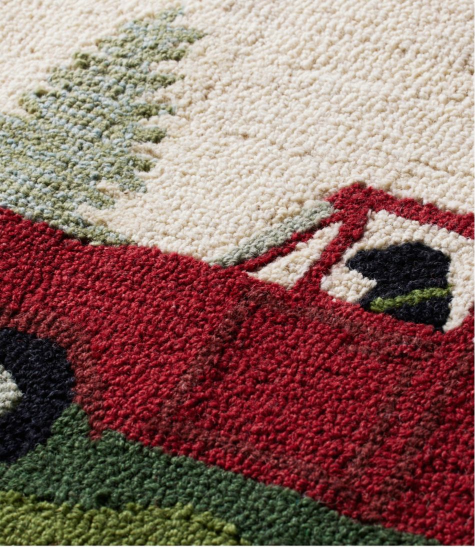 L.L.Bean | Wool Hooked Novelty Runner, Dog Caravan