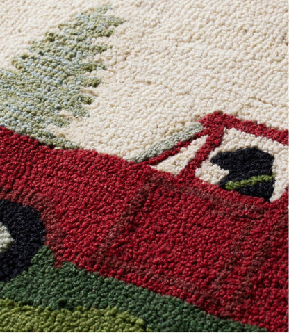 L.L.Bean | Wool Hooked Novelty Runner, Dog Caravan