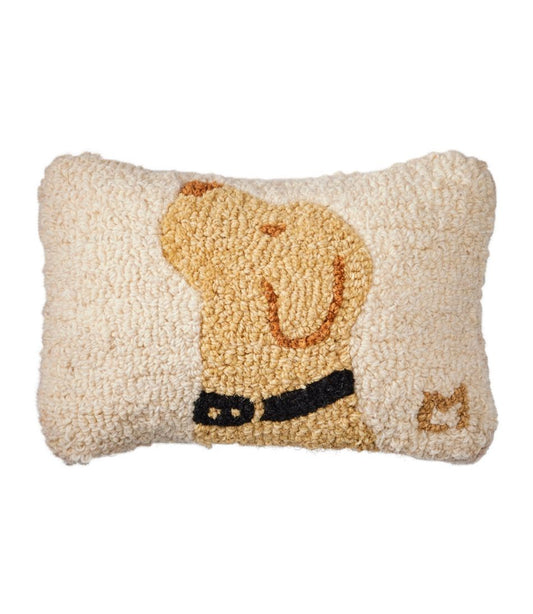 L.L.Bean | Wool Hooked Throw Pillow, Yellow Labrador, 8" x 12"