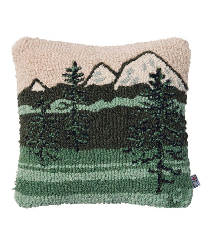 L.L.Bean | Wool Hooked Throw Pillow, Mountains, 14" x 14"