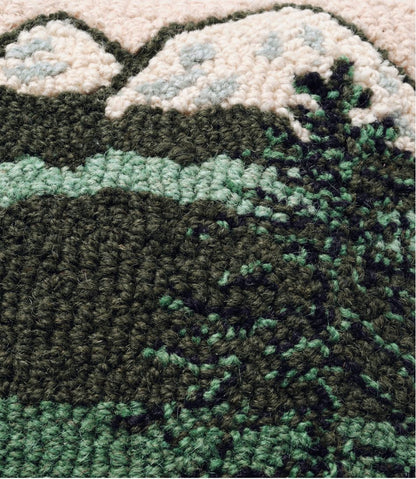 L.L.Bean | Wool Hooked Throw Pillow, Mountains, 14" x 14"