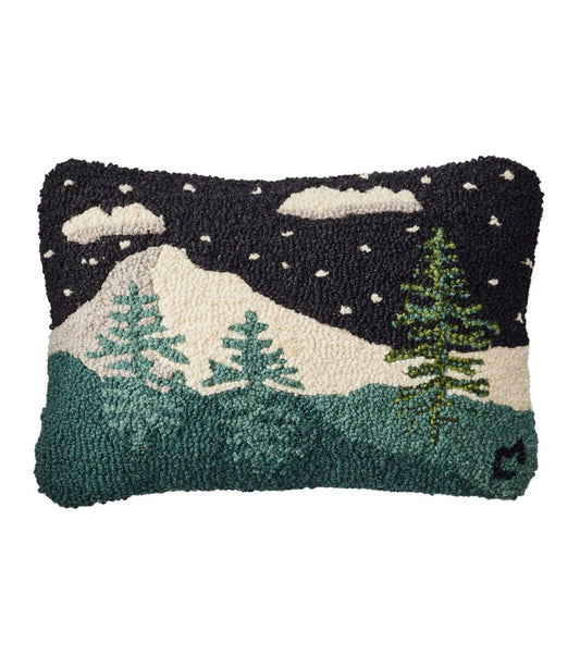 L.L.Bean | Wool Hooked Throw Pillow, Winter Woods, 12" x 18"