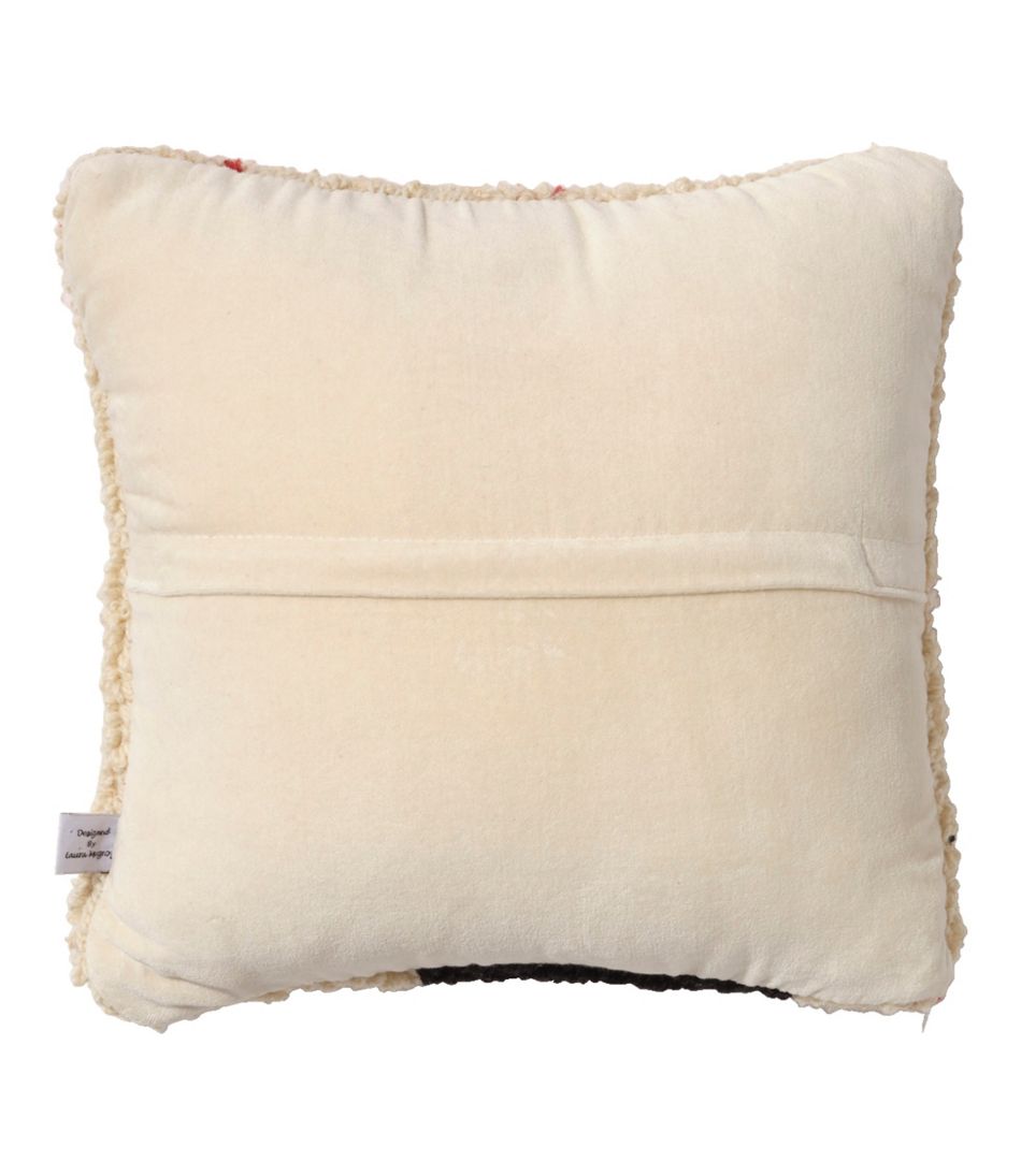 L.L.Bean | Wool Hooked Throw Pillow, Snowflake Black Lab, 14" x 14"