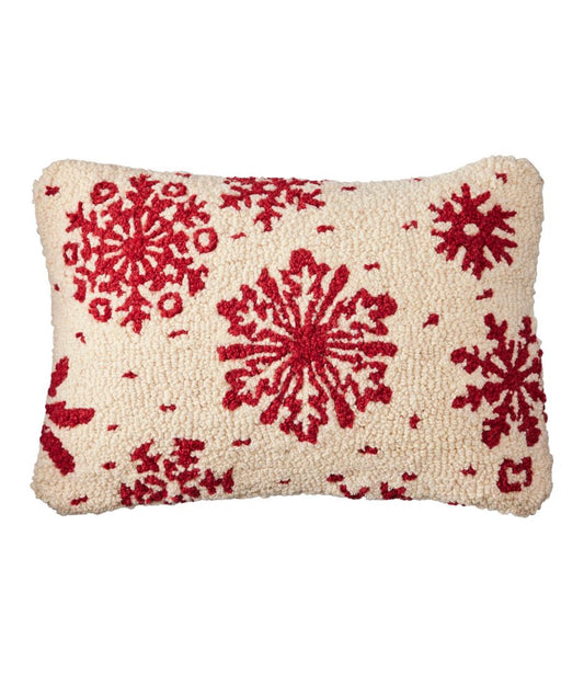 L.L.Bean | Wool Hooked Throw Pillow, Snowflake, 14" x 20"