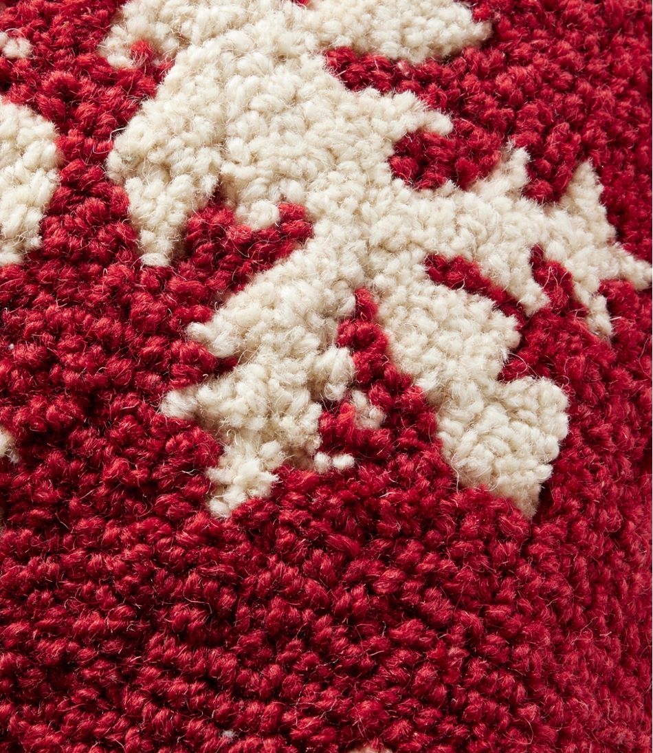 L.L.Bean | Wool Hooked Throw Pillow, Snowflake, 14" x 14"