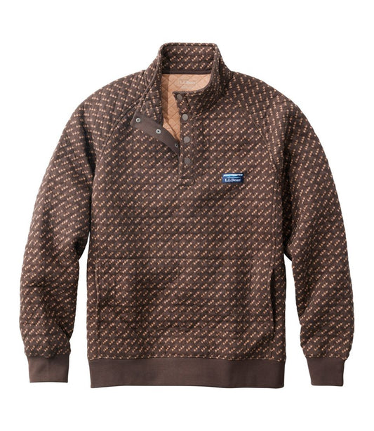 L.L.Bean | Men's Bean's Quilted Sweatshirt, Mockneck, Print