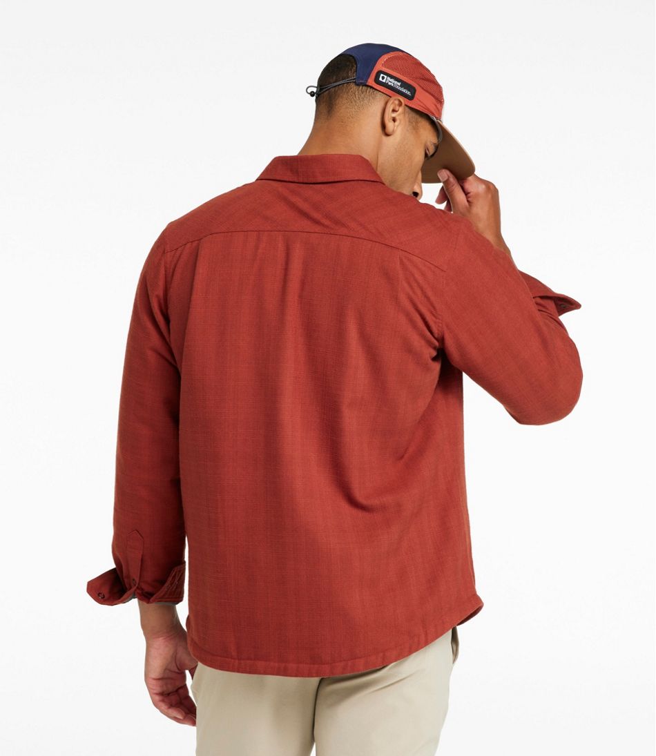 L.L.Bean | Men's Katahdin Performance Flannel Shirt-Jacket, Hi-Pile Fleece-Lined Solid