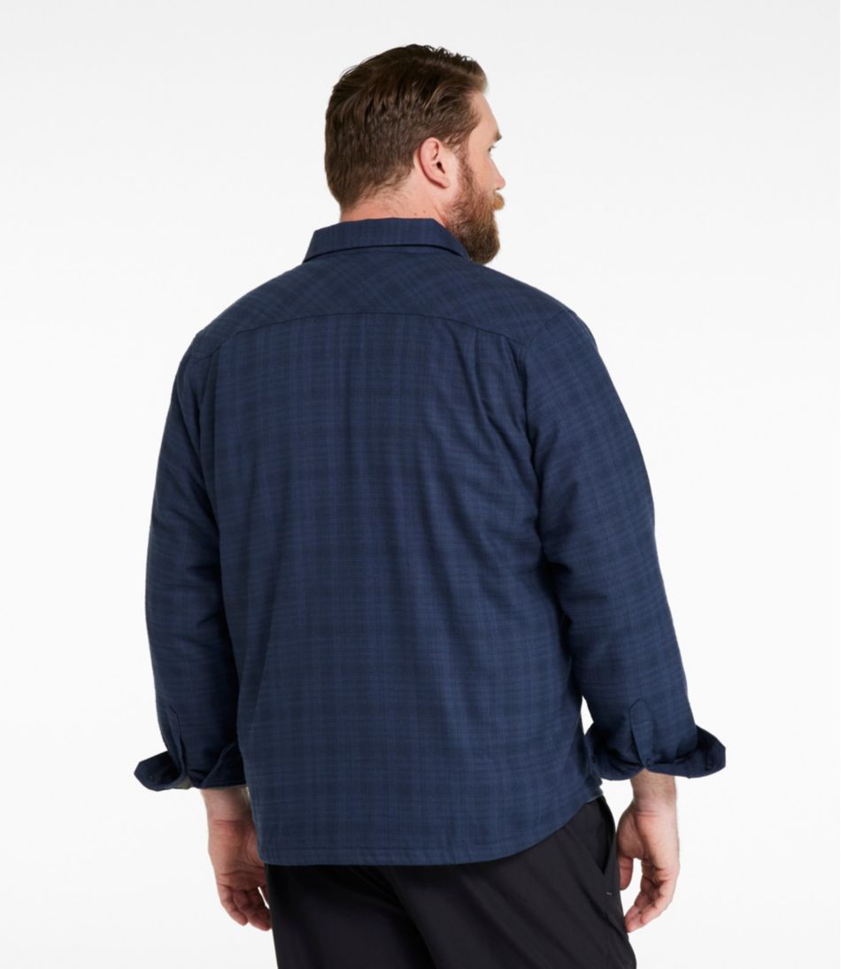 L.L.Bean | Men's Katahdin Performance Flannel Shirt-Jacket, Hi-Pile Fleece-Lined Solid