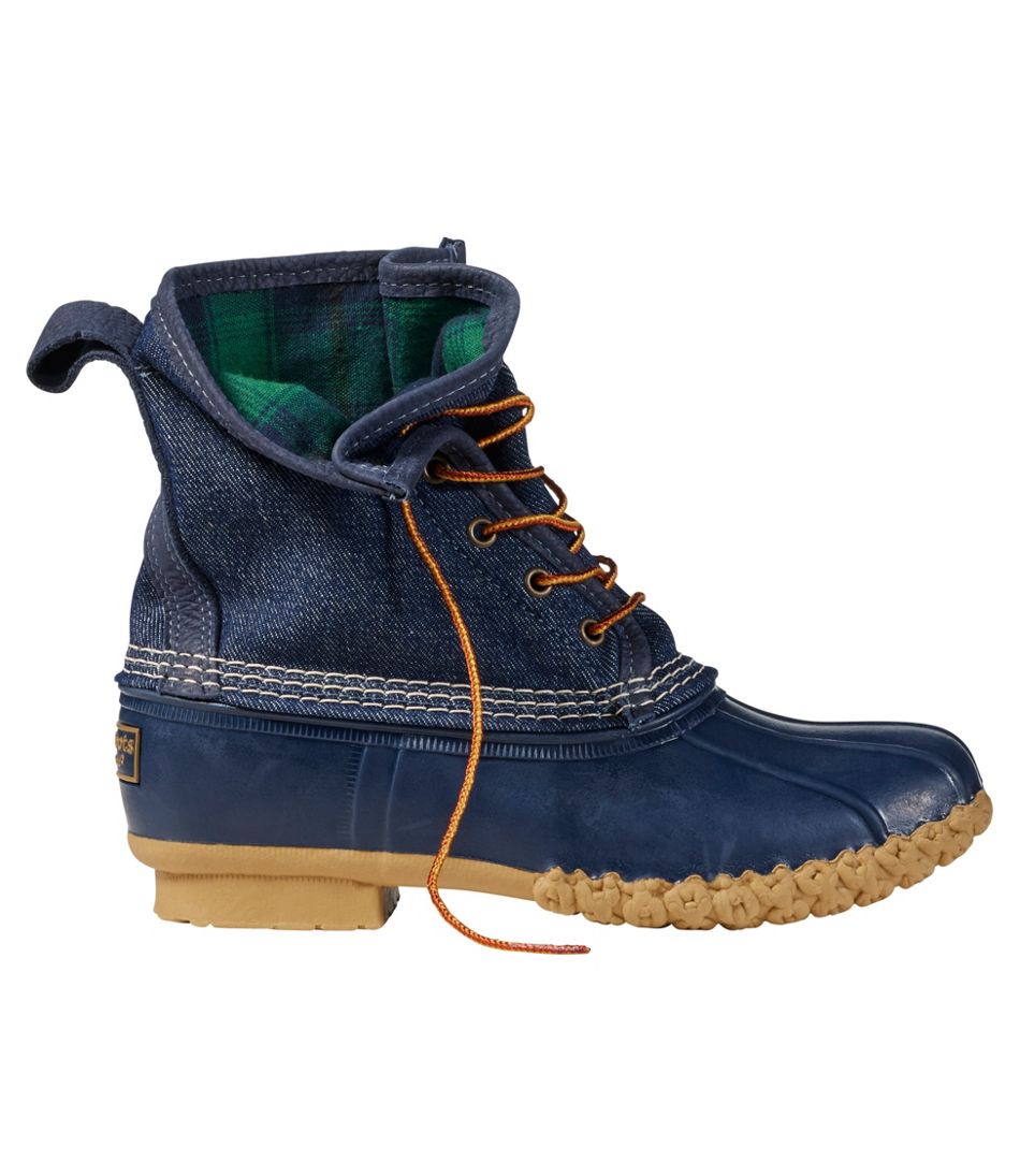 L.L.Bean | Women's Bean Boots, 8" Denim Insulated Flannel-Lined