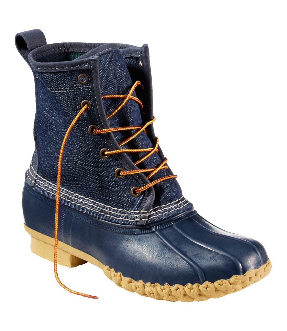 L.L.Bean | Women's Bean Boots, 8" Denim Insulated Flannel-Lined