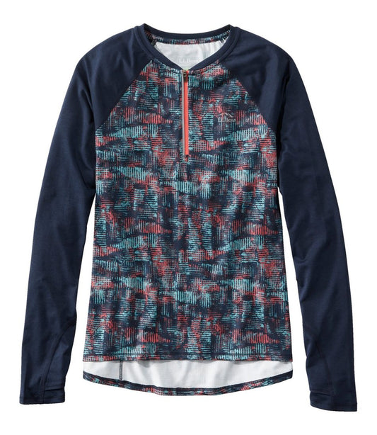 L.L.Bean | Women's Comfort Cycling Jersey, Long-Sleeve Print