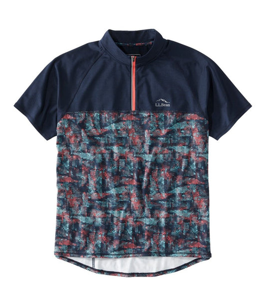 L.L.Bean | Men's Comfort Cycling Jersey, Short-Sleeve Print