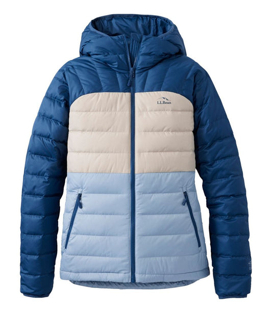 L.L.Bean | Women's Bean's Down Hooded Jacket, Colorblock